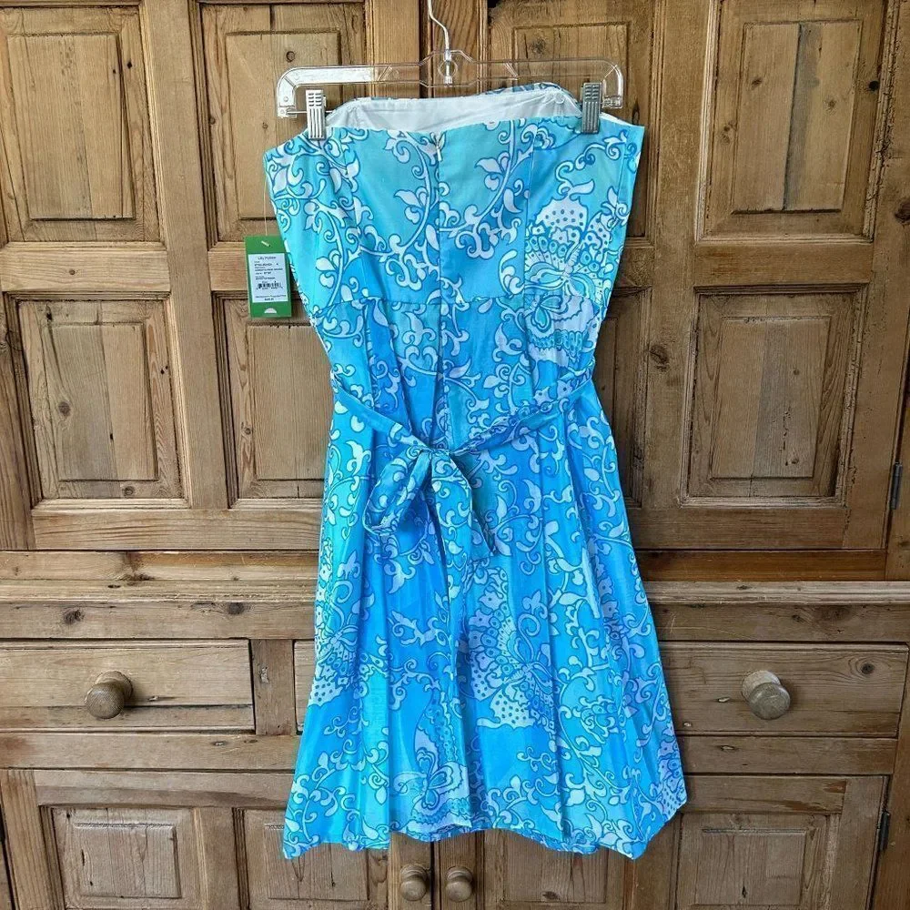 NWT Lilly Pulitzer 4 Dress Sleeveless Angelette Dress Via Blue Making The Rounds - Picture 8 of 16